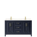 Daria 60 Inch Double Bathroom Vanity in Dark Blue - 11