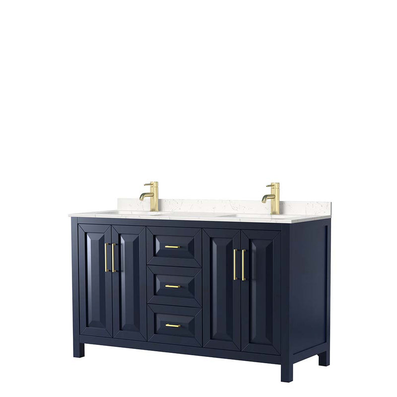 Daria 60 Inch Double Bathroom Vanity in Dark Blue - 9