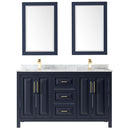 Daria 60 Inch Double Bathroom Vanity in Dark Blue - 35