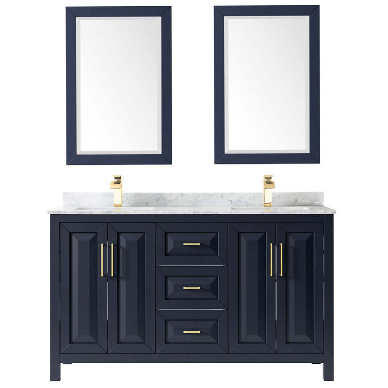 Daria 60 Inch Double Bathroom Vanity in Dark Blue - 35