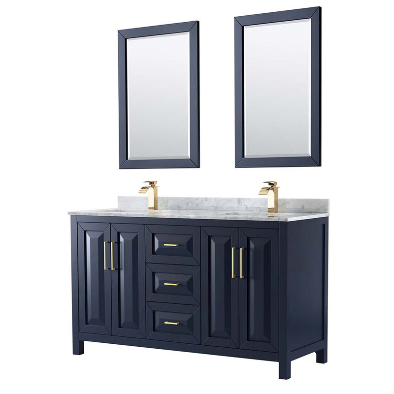 Daria 60 Inch Double Bathroom Vanity in Dark Blue - 33