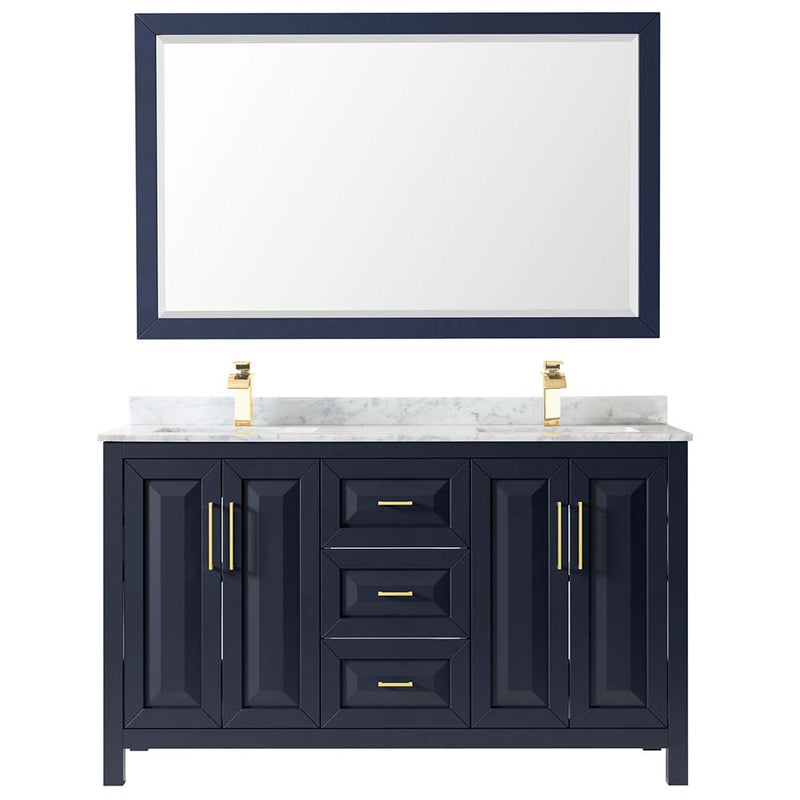 Daria 60 Inch Double Bathroom Vanity in Dark Blue - 40