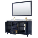 Daria 60 Inch Double Bathroom Vanity in Dark Blue - 39