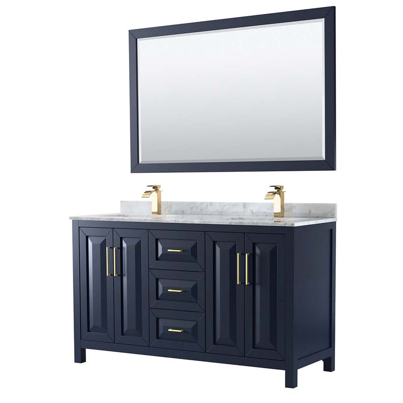 Daria 60 Inch Double Bathroom Vanity in Dark Blue - 38