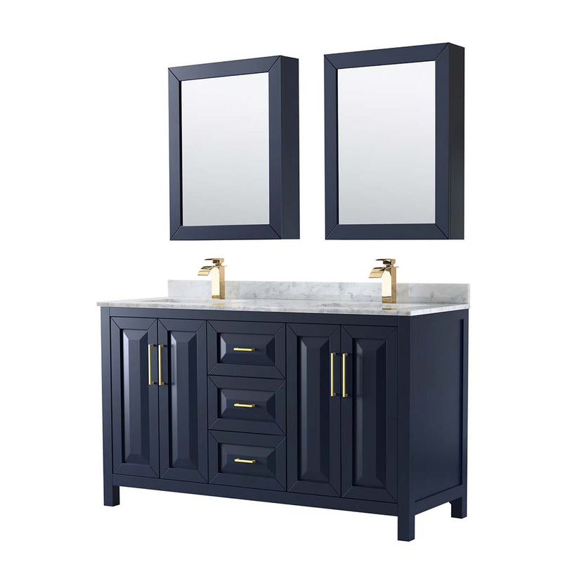 Daria 60 Inch Double Bathroom Vanity in Dark Blue - 43