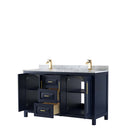 Daria 60 Inch Double Bathroom Vanity in Dark Blue - 30
