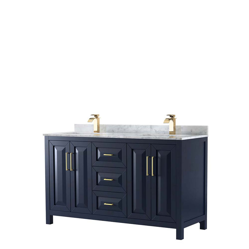 Daria 60 Inch Double Bathroom Vanity in Dark Blue - 29