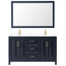 Daria 60 Inch Double Bathroom Vanity in Dark Blue - 60