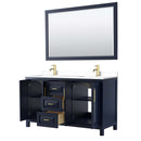 Daria 60 Inch Double Bathroom Vanity in Dark Blue - 59