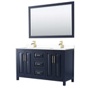 Daria 60 Inch Double Bathroom Vanity in Dark Blue - 58