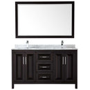 Daria 60 Inch Double Bathroom Vanity in Dark Espresso - 41