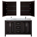 Daria 60 Inch Double Bathroom Vanity in Dark Espresso - 47