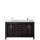 Daria 60 Inch Double Bathroom Vanity in Dark Espresso - 32