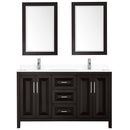 Daria 60 Inch Double Bathroom Vanity in Dark Espresso - 58