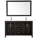 Daria 60 Inch Double Bathroom Vanity in Dark Espresso - 63