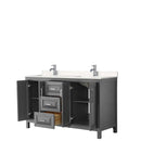 Daria 60 Inch Double Bathroom Vanity in Dark Gray - 11