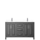 Daria 60 Inch Double Bathroom Vanity in Dark Gray - 54