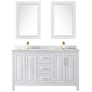 Daria 60 Inch Double Bathroom Vanity in White - Brushed Gold Trim - 34