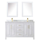 Daria 60 Inch Double Bathroom Vanity in White - Brushed Gold Trim - 44