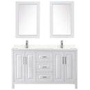 Daria 60 Inch Double Bathroom Vanity in White - Polished Chrome Trim - 16