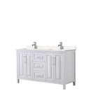 Daria 60 Inch Double Bathroom Vanity in White - Polished Chrome Trim - 10