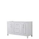 Daria 60 Inch Double Bathroom Vanity in White - Polished Chrome Trim