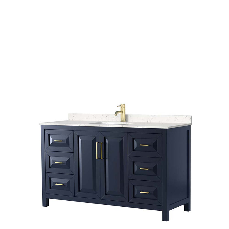 Daria 60 Inch Single Bathroom Vanity in Dark Blue - 4