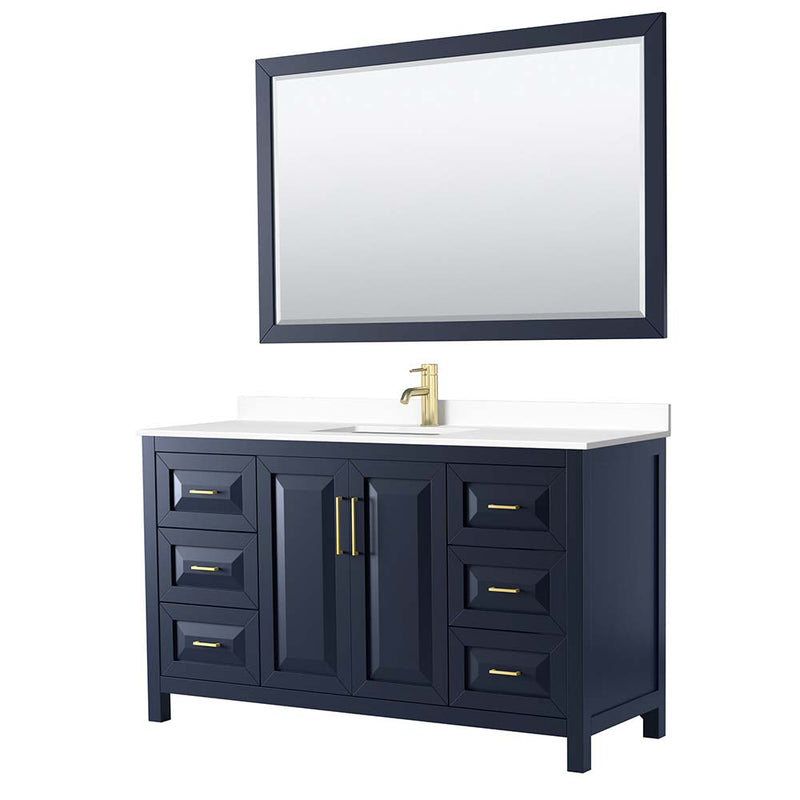 Daria 60 Inch Single Bathroom Vanity in Dark Blue - 26