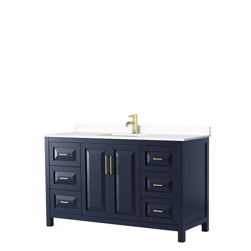 Daria 60 Inch Single Bathroom Vanity in Dark Blue - 22