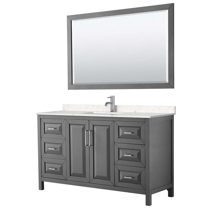 Daria 60 Inch Single Bathroom Vanity in Dark Gray - 8