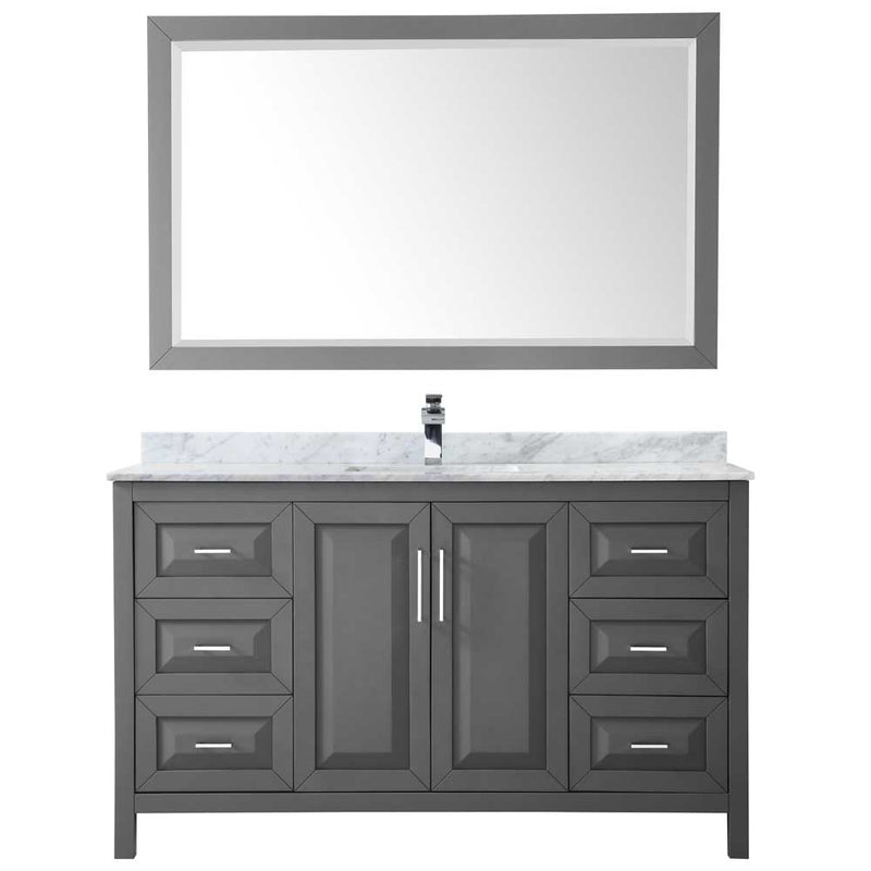 Daria 60 Inch Single Bathroom Vanity in Dark Gray - 19