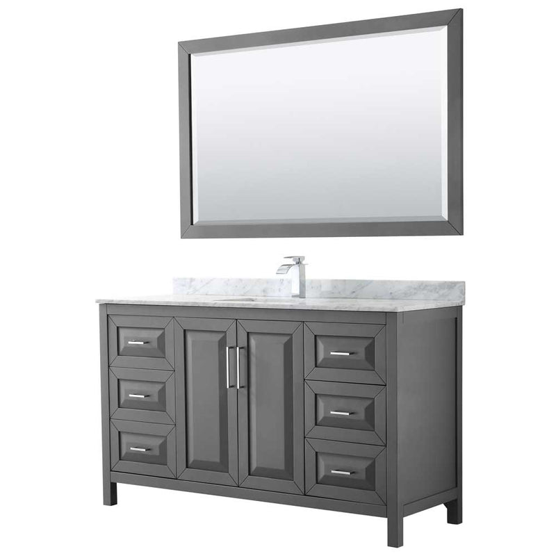 Daria 60 Inch Single Bathroom Vanity in Dark Gray - 17