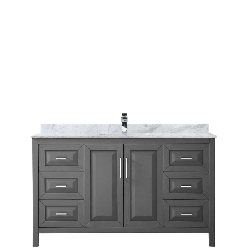 Daria 60 Inch Single Bathroom Vanity in Dark Gray - 15