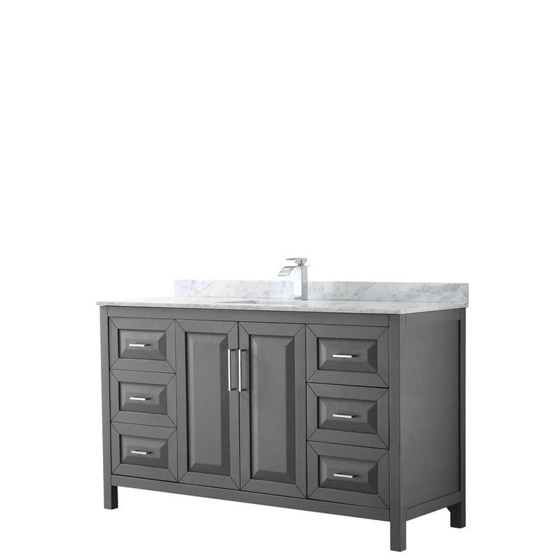Daria 60 Inch Single Bathroom Vanity in Dark Gray - 13