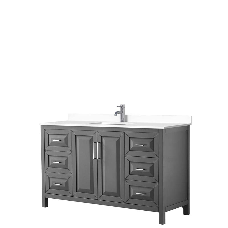 Daria 60 Inch Single Bathroom Vanity in Dark Gray - 22