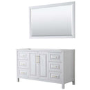 Daria 60 Inch Single Bathroom Vanity in White - Brushed Gold Trim - 2