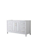 Daria 60 Inch Single Bathroom Vanity in White - Brushed Gold Trim