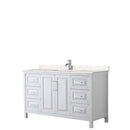 Daria 60 Inch Single Bathroom Vanity in White - Polished Chrome Trim - 4