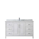 Daria 60 Inch Single Bathroom Vanity in White - Polished Chrome Trim - 15