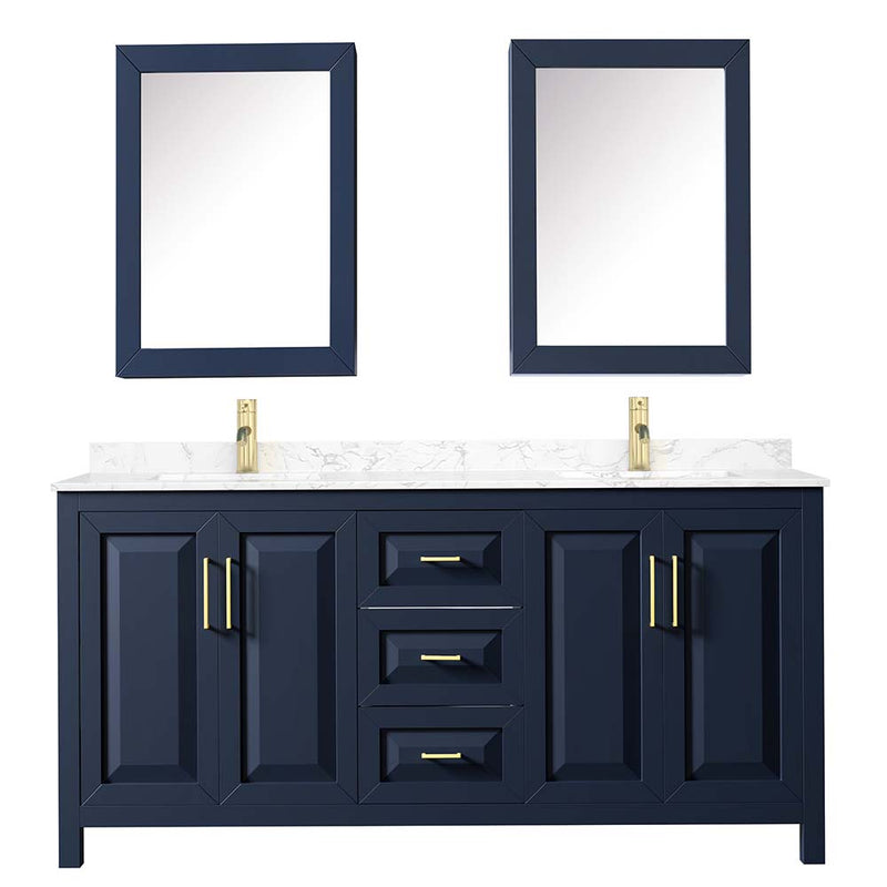 Daria 72 Inch Double Bathroom Vanity in Dark Blue - 25