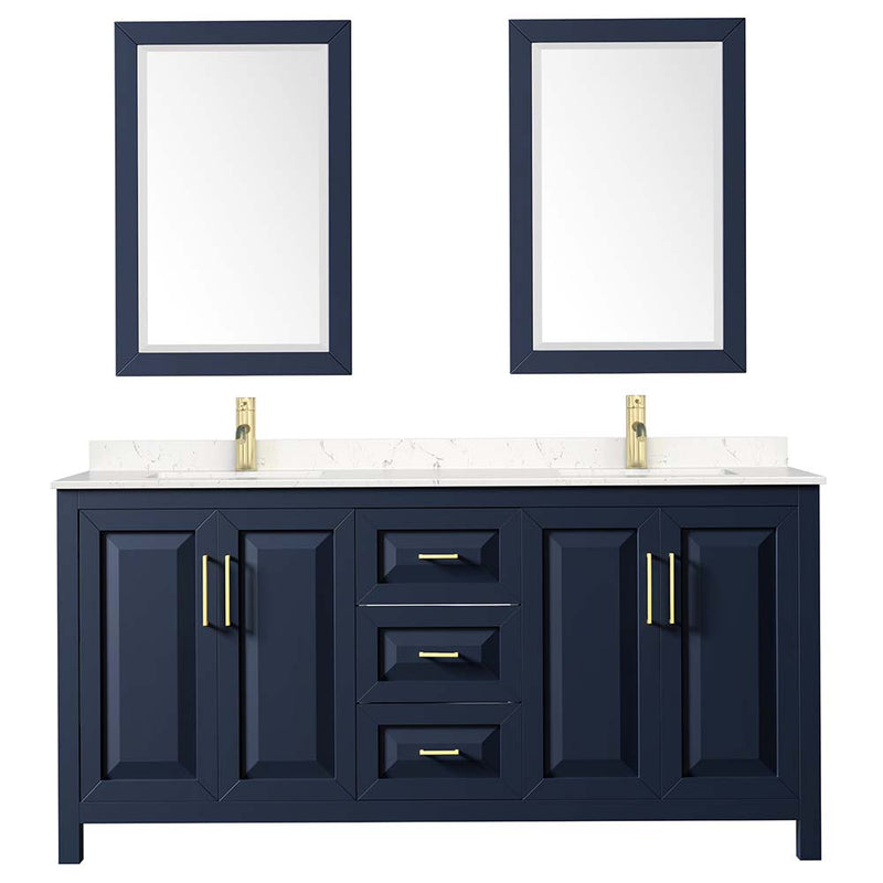 Daria 72 Inch Double Bathroom Vanity in Dark Blue - 35