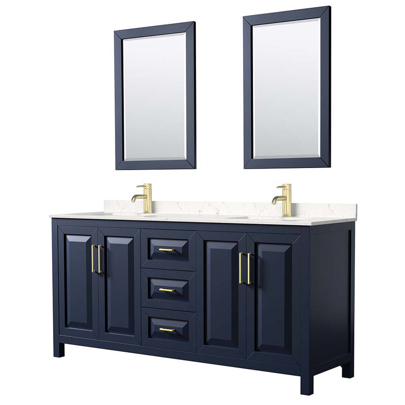 Daria 72 Inch Double Bathroom Vanity in Dark Blue - 33