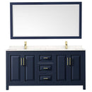 Daria 72 Inch Double Bathroom Vanity in Dark Blue - 40