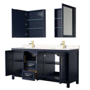 Daria 72 Inch Double Bathroom Vanity in Dark Blue - 44