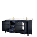 Daria 72 Inch Double Bathroom Vanity in Dark Blue - 30