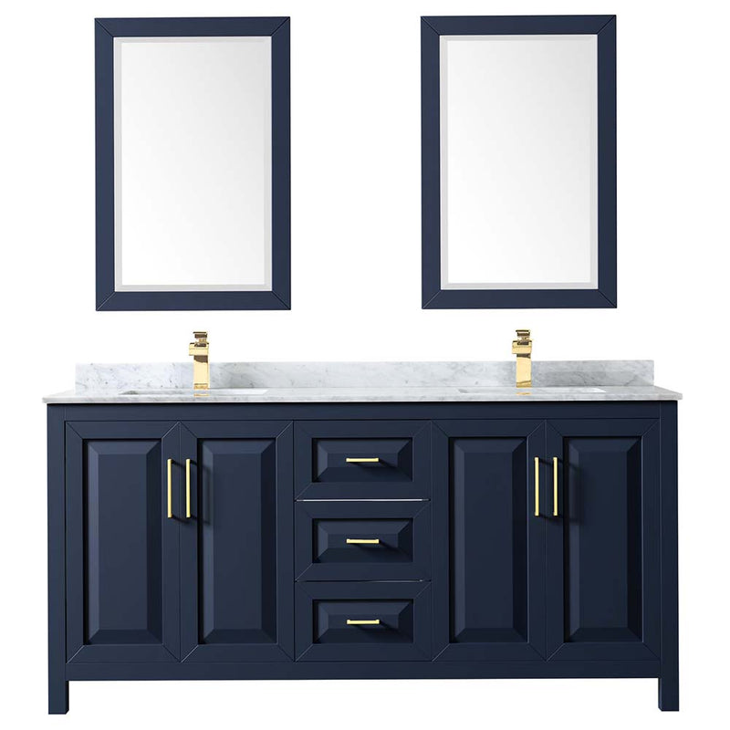 Daria 72 Inch Double Bathroom Vanity in Dark Blue - 55