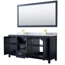 Daria 72 Inch Double Bathroom Vanity in Dark Blue - 59