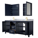 Daria 72 Inch Double Bathroom Vanity in Dark Blue - 64