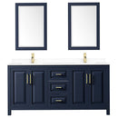 Daria 72 Inch Double Bathroom Vanity in Dark Blue - 75