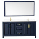 Daria 72 Inch Double Bathroom Vanity in Dark Blue - 80